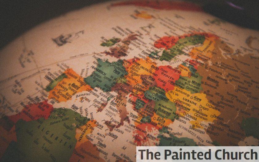 white red and green map