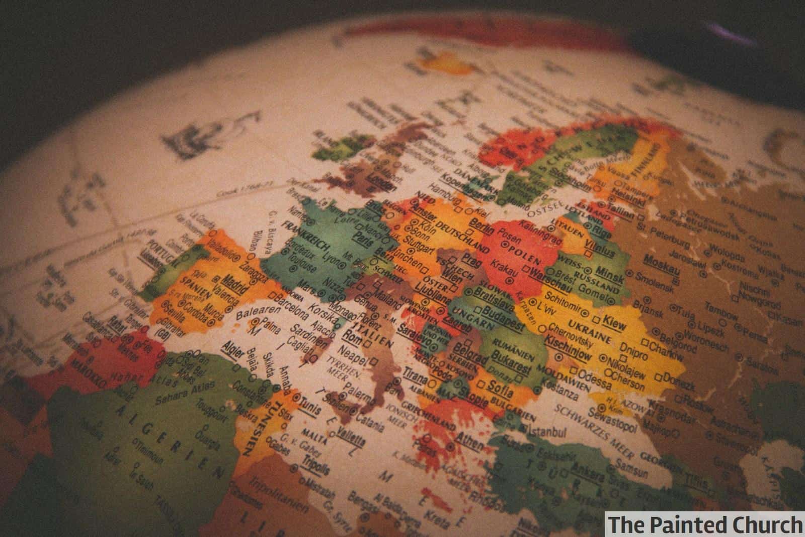 white red and green map