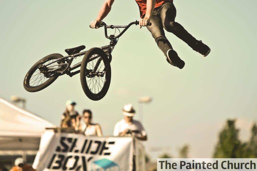 person doing BMX tricks