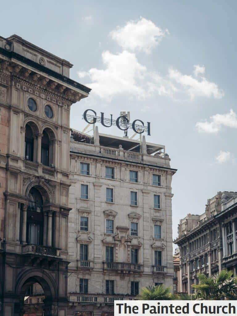 a large building with a sign on top of it